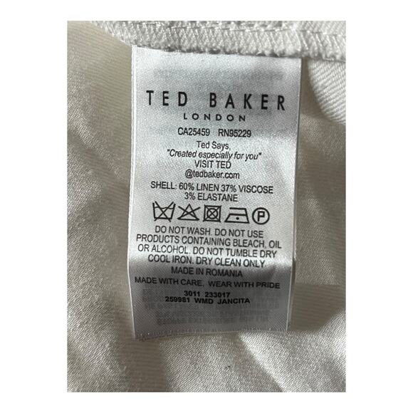 Ted Baker Dress Jancita linen blend sleeveless midi size 3 (US 8) - Picture 6 of 8
